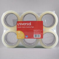 Universal One UNV66100 2" x 110 Yards Clear General Purpose Acrylic Box Sealing Tape   - 12/Pack