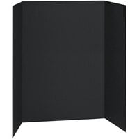 Pacon 3766 Spotlight 24" x 36" Black Tri-Fold Corrugated Presentation Display Board - 24/Case