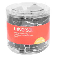 Universal UNV11160 50 Small and 10 Medium Black Binder Clips