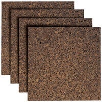 Universal UNV43403 12 inch Square Dark Brown Cork Tile Panel - 4/Pack