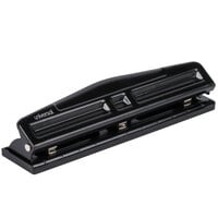 Universal UNV74323 12 Sheet Black Countertop Adjustable 2 or 3 Hole Punch - 9/32 inch Holes