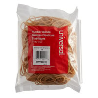 Universal UNV00416 2 1/2 inch x 1/16 inch Beige #16 Rubber Band, 1/4 lb. - 475/Bag