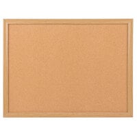 Universal UNV43602 18 inch x 24 inch Natural Cork Board with Oak Frame
