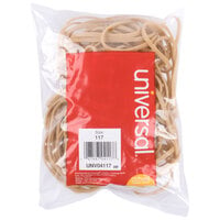 Universal UNV04117 7 inch x 1/8 inch Beige #117 Rubber Band, 1/4 lb. - 50/Bag
