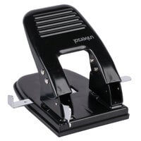 Universal UNV74222 30 Sheet Black Countertop 2 Hole Punch - 9/32 inch Holes