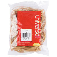 Universal UNV00433 3 1/2 inch x 1/8 inch Beige #33 Rubber Band, 1/4 lb. - 160/Bag