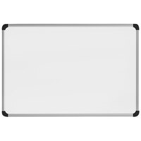 Universal UNV43734 48 inch x 36 inch White Magnetic Steel Dry Erase Board with Aluminum Frame and Black Plastic Corners