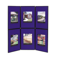 Quartet SB93516Q Show-It! 72 inch x 72 inch Blue and Gray Double Sided 3 Panel Display Board