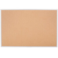 Universal UNV43613 24 inch x 36 inch Natural Cork Board with Aluminum Frame