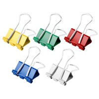 Universal UNV31028 3/8 inch Capacity Assorted Color Small Binder Clips - 40/Box