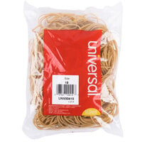 Universal UNV00419 3 1/2 inch x 1/16 inch Beige #19 Rubber Band, 1/4 lb. - 310/Bag