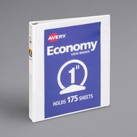 Avery® 5711 White Economy View Binder with 1 inch Round Rings