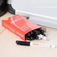 Universal UNV43671 Black Bullet Tip Pen Style Dry Erase Marker - 12/Pack