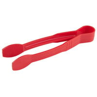 Thunder Group Red 6" Polycarbonate Flat Grip Tongs