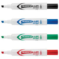 Avery® 24409 Marks-A-Lot® Chisel Tip Desk Style Dry Erase Marker, Color Assortment - 4/Pack
