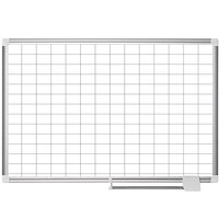 MasterVision MA0593830 48 inch x 36 inch White Grid Dry Erase Planning Board - 2 inch x 3 inch Grid