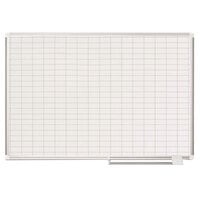 MasterVision MA0592830A 48 inch x 36 inch White Grid Dry Erase Planning Board with Accessories - 1 inch x 2 inch Grid