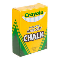 Crayola 501402 White An-Du-Septic Anti-Dust Chalk - 12/Pack