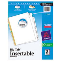 Avery 11124 Big Tab White Paper 8-Tab Clear Insertable Dividers