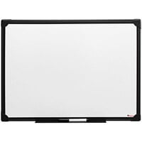 Universal UNV43630 24" x 18" White Melamine Dry Erase Board with Black Aluminum Frame