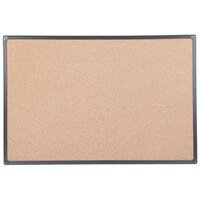 Universal UNV43022 24 inch x 36 inch Cork Board with Black Frame
