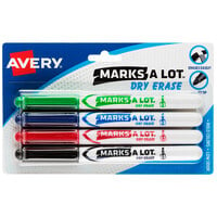 Avery® 24459 Marks-A-Lot® Bullet Tip Pen Style Dry Erase Marker, Color Assortment - 4/Pack