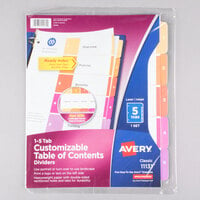Avery 11131 Ready Index 5-Tab Multi-Color Table of Contents Dividers