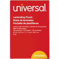 Universal UNV84680 4 3/8" x 6 1/2" Clear Laminating Pouch - 100/Box