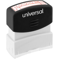 Universal UNV10054 1 11/16 inch x 9/16 inch Red Pre-Inked Faxed Message Stamp