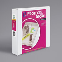 Avery 23001 White Protect and Store Durable View Binder with 1 1/2 inch Slant Rings