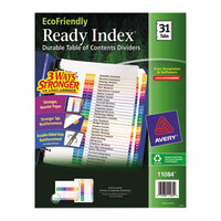 Avery 11084 EcoFriendly Ready Index 31-Tab Multi-Color Table of Contents Dividers