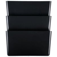 Universal UNV08121 Black Plastic Three Pocket Recycled Wall File, Letter