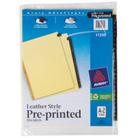 Avery® 11350 Pre-Printed Black Leather 25-Tab A-Z Dividers