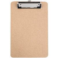 Universal UNV05561 1/2 inch Capacity 8 inch x 5 inch Brown Low-Profile Clip Hardboard Clipboard - 6/Pack