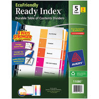 Avery® 11080 EcoFriendly Ready Index 5-Tab Multi-Color Table of Contents Divider Set - 3/Pack