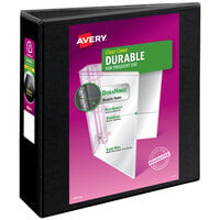 Avery 17041 Black Durable View Binder with 3 inch Slant Rings