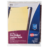 Avery® 11323 Pre-Printed Red Leather 25-Tab A-Z Dividers