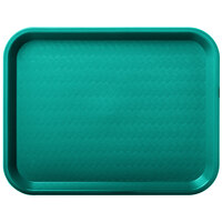 Carlisle CT101415 Cafe 10 inch x 14 inch Teal Standard Plastic Fast Food Tray - 24/Case