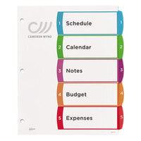 Avery® 11840 Ready Index 5-Tab Multi-Color Customizable Table of Contents Dividers