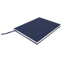 Universal UNV66352 10 1/4 inch x 7 5/8 inch Dark Blue Linen Casebound Hardcover Notebook - 150 Sheets