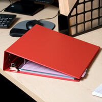 Universal UNV30409 Red Economy Non-Stick Non-View Binder with 3 inch Round Rings