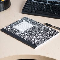 Universal UNV20930 9 3/4 inch x 7 1/2 inch Black Wide Ruled Composition Notebook - 100 Sheets