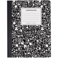 Universal UNV20940 9 3/4 inch x 7 1/2 inch Black College Ruled Composition Notebook - 100 Sheets