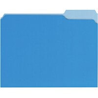 Universal UNV12301 Letter Size File Folder - Interior Height with 1/3 Cut Assorted Tab, Blue - 100/Box