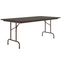 Correll Folding Table, 36" x 72" Melamine Top, Walnut