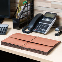 Universal UNV13080 Legal Size Extra Wide Expansion Wallet - 5 1/4 inch Expansion with Flap and Cord Closure, Redrope