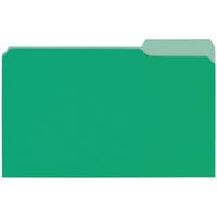 Universal UNV10522 Legal Size File Folder - Standard Height with 1/3 Cut Assorted Tab, Green - 100/Box