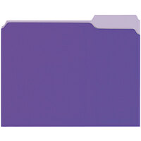 Universal UNV10505 Letter Size File Folder - Standard Height with 1/3 Cut Assorted Tab, Violet - 100/Box