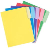Universal UNV10506 Letter Size File Folder - Standard Height with 1/3 Cut Assorted Tab, Assorted Color - 100/Box