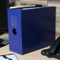 Universal UNV20710 Royal Blue Non-View Binder with 5 inch Slant Rings and Spine Label Holder
